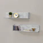 Set 2 rafturi de perete Elverum cu aspect beton, 75 cm
