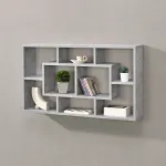 Raft de perete Saputit 85x16x48 cm, gri beton, 8 polițe, en.casa