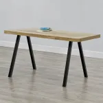 Set 2 picioare pentru masă din metal negru 70x72 cm, en.casa