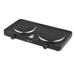 Elektrische Doppel-Kochplatte 1000 W + 1500 W Gusseisen Schwarz [in.tec]