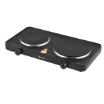 Plită electrică dublă 2500W din fontă, neagră, [in.tec]