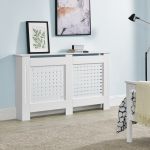 Heizkörperverkleidung Charleston 172x19x82 cm Lamellenoptik Weiß en.casa