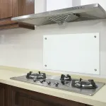 Panou protecție perete bucătărie Mora din sticlă securizată 70x50 cm alb mat