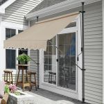 Marchiză cu prindere Stem 400x120 cm, reglabilă 220-309 cm, bej