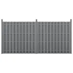 Gard de gradina WPC Langero gri 185x376 cm cu 2 panouri