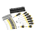 Set șurubelnițe și biți Stanley STHT0-62143, 57 piese, cu suport perete