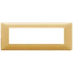 Rama intrerupator Vimar 7 module, 206x80 mm, amber, montaj vertical/orizontal