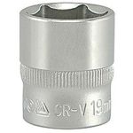 Cheie tubulara hexagonala 3/8, 19 mm, din crom-vanadiu