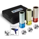 Set 3 tubulare impact pentru jante aluminiu Dedra, 85 mm, 17-21 mm
