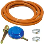 Kit regulator butelie gaz GPL cu furtun 3 metri si 2 coliere din otel