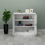 Dulap metalic de birou Molise cu 2 uși, încuiabil, gri deschis, 90x40x90 cm