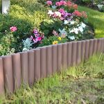 Palisadă pentru grădină 20 piese, delimitare ronduri 540 cm, maro