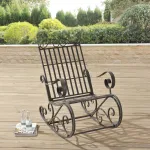 Scaun balansoar de grădină Geraldton, metal, verde antichizat, 92x59x90 cm