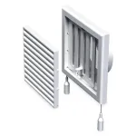Grilă de ventilație Vimar MV 100 VRS, PVC alb, Ø100 mm, 154x110 mm
