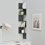 Raft de perete Greiz cu design zig-zag, gri închis mat, en.casa