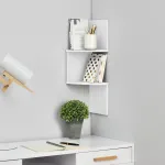 Raft de perete alb mat Greiz, design zig-zag modern, en.casa