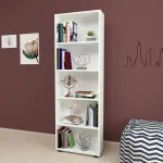 Bibliotecă Vara albă 172x55x20 cm cu 5 rafturi pentru living sau birou