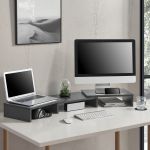 Suport monitor ergonomic Vilppula, reglabil 79-111 cm, gri închis