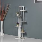 Pflanzregal Tohmajärvi Metall 120x34x21cm Weiß / Marmoroptik Weiß [en.casa]