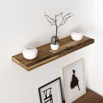 Raft de perete Bredebro 80 x 23 cm, aspect lemn vechi, 15 kg