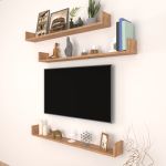 Set 3 rafturi de perete Höganäs, 120 cm, finisaj stejar, [en.casa]