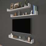 Wandregal Höganäs 3-tlg. 120x15x12cm Weiß [en.casa]