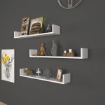 Wandregal Höganäs 3-tlg. 90x15x12cm Weiß [en.casa]