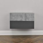 Wandregal Oslo 2er Set 46x30x15cm Beton-Optik/Dunkelgrau [en.casa]