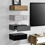 Set 4 rafturi suspendate Oslo cu sertar, multicolor, 46x30x15 cm