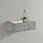 Wandregal Oslo mit Schublade 46x30x15cm Beton-Optik [en.casa]