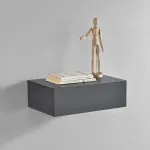 Raft suspendat Oslo cu sertar, 46x30x15 cm, gri închis, [en.casa]