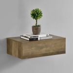 Wandregal Oslo mit Schublade 46x30x15cm Holzfarben [en.casa]