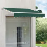 Copertină retractabilă de perete 300x250 cm verde închis, cu manivelă