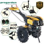 Motocultor diesel ProGARDEN 12CP cu accesorii complete si 4L ulei