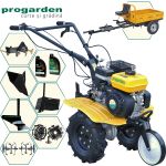 ProGARDEN Pachet Campo 703 Motocultor 7CP + Remorca RM500C + Plug simplu + 2xPlug bilonat/rarita + Adaptor + 2 Roti metalice 350x6 + 2L Ulei