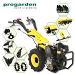 Pachet motocultor diesel ProGarden Campo U12E 12CP cu freza, pluguri si cositoare