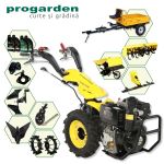 Pachet motocultor ProGarden Campo U12E 12 CP cu remorcă 500 kg și accesorii