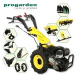 Motocultor ProGARDEN Campo U16E 14CP cu freza, bara cosire si pluguri