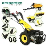 Pachet motocultor ProGARDEN Campo U16E 14CP cu remorca 500 kg si accesorii