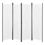 Paravan despărțitor Huesca cu 4 panouri, 200x171 cm, alb