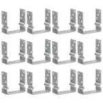 Ancore de gard, 2 buc., argintiu, 14x6x15 cm, oțel galvanizat GartenMobel Dekor