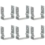 Ancore de gard, 6 buc., argintiu, 14x6x15 cm, oțel galvanizat GartenMobel Dekor