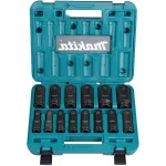Set tubulare adanci impact Makita E-16586, 14 piese, 1/2, 10-32 mm