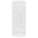 Suport pentru umbrelă, model frunze, oțel, alb  GartenMobel Dekor