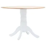 Masă de bucătărie, alb și maro, 106 cm, lemn masiv de hevea GartenMobel Dekor