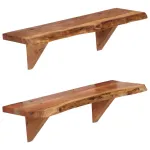 Rafturi de perete, 2 buc., 60x20x18 cm, lemn masiv de acacia GartenMobel Dekor