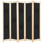 Paravan de cameră cu 5 panouri, 200x170x4 cm, material textil GartenMobel Dekor