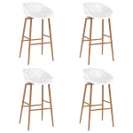 Scaune de bar, 4 buc., alb GartenMobel Dekor