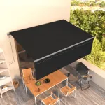 Copertină retractabilă automat cu stor, antracit, 4x3 m   GartenMobel Dekor