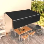 Copertină retractabilă manual cu stor, antracit, 5x3 m GartenMobel Dekor